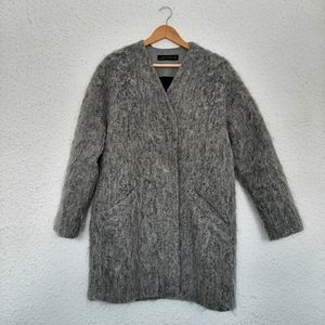 ZARA Grey Oversized Coat | Small | Wool/ Alpaca/ Mohair blend